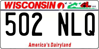WI license plate 502NLQ