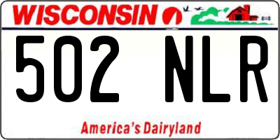 WI license plate 502NLR