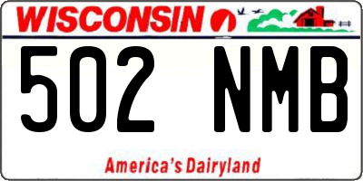 WI license plate 502NMB