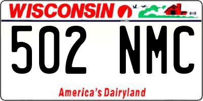 WI license plate 502NMC