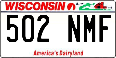 WI license plate 502NMF