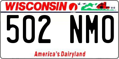 WI license plate 502NMO