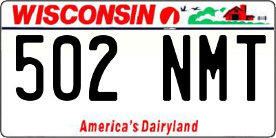 WI license plate 502NMT