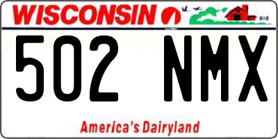 WI license plate 502NMX