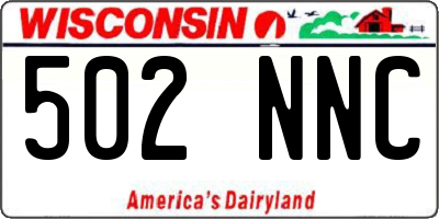WI license plate 502NNC