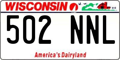 WI license plate 502NNL