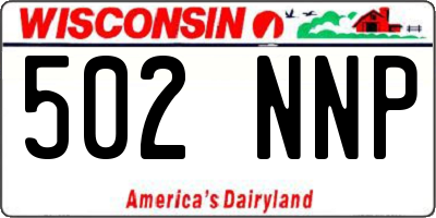 WI license plate 502NNP