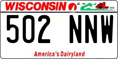 WI license plate 502NNW