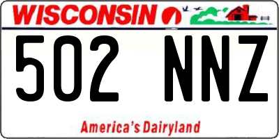 WI license plate 502NNZ