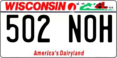 WI license plate 502NOH
