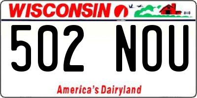 WI license plate 502NOU