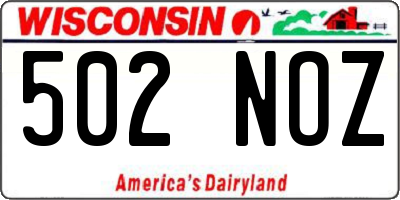 WI license plate 502NOZ