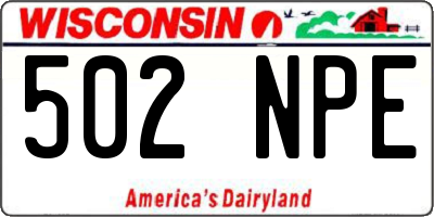 WI license plate 502NPE