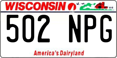 WI license plate 502NPG