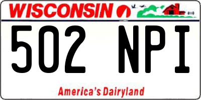WI license plate 502NPI