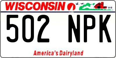 WI license plate 502NPK