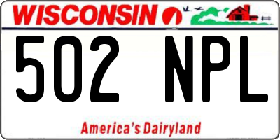 WI license plate 502NPL