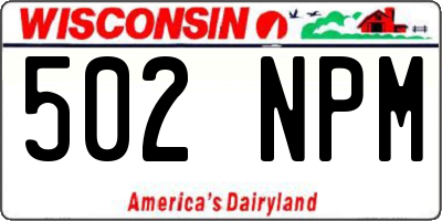 WI license plate 502NPM