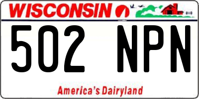 WI license plate 502NPN