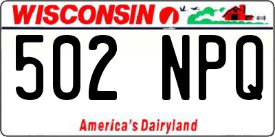 WI license plate 502NPQ
