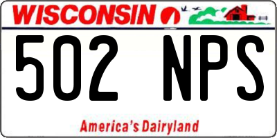 WI license plate 502NPS