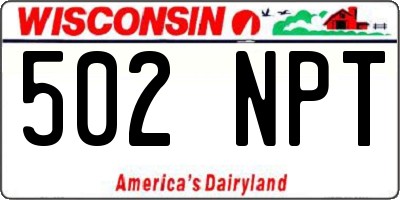WI license plate 502NPT