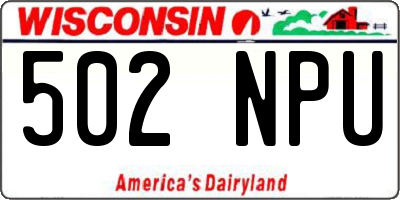 WI license plate 502NPU