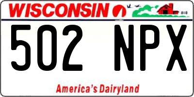WI license plate 502NPX