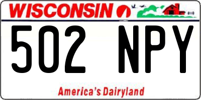 WI license plate 502NPY