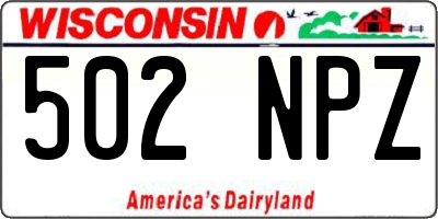 WI license plate 502NPZ