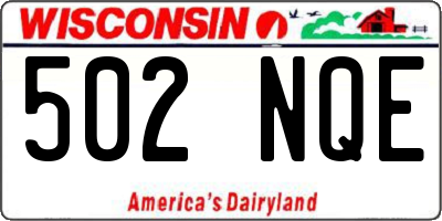 WI license plate 502NQE