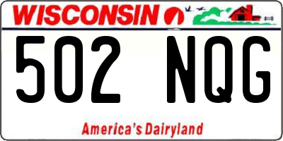 WI license plate 502NQG