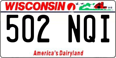 WI license plate 502NQI