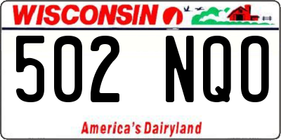 WI license plate 502NQO