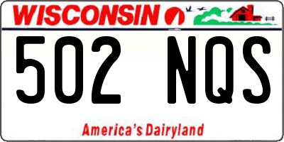 WI license plate 502NQS