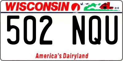 WI license plate 502NQU