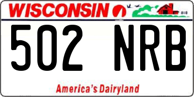 WI license plate 502NRB
