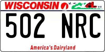 WI license plate 502NRC