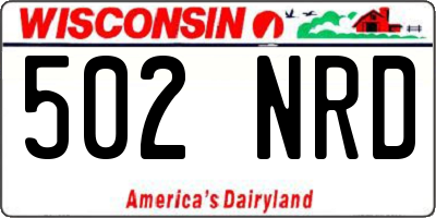 WI license plate 502NRD