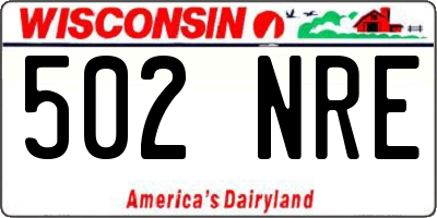 WI license plate 502NRE