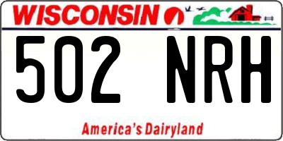 WI license plate 502NRH