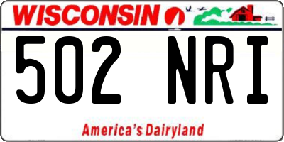 WI license plate 502NRI
