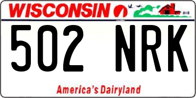 WI license plate 502NRK