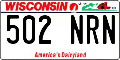 WI license plate 502NRN