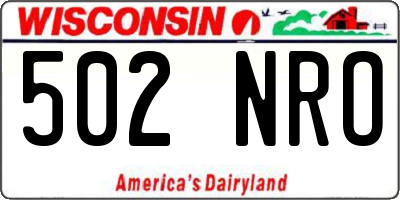 WI license plate 502NRO