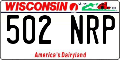 WI license plate 502NRP