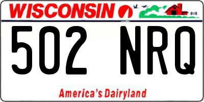 WI license plate 502NRQ
