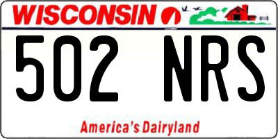WI license plate 502NRS