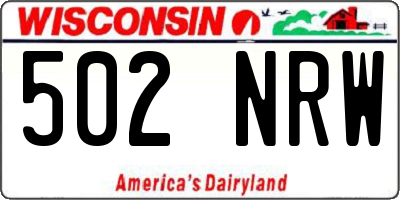 WI license plate 502NRW