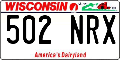 WI license plate 502NRX